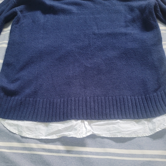 Gibson Latimer chunky layered look navy sweater - Picture 5 of 6